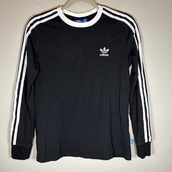 adidas Tops - Adidas Originals Womens Long Sleeve Trefoil T-Shirt Black White BK5873 Small